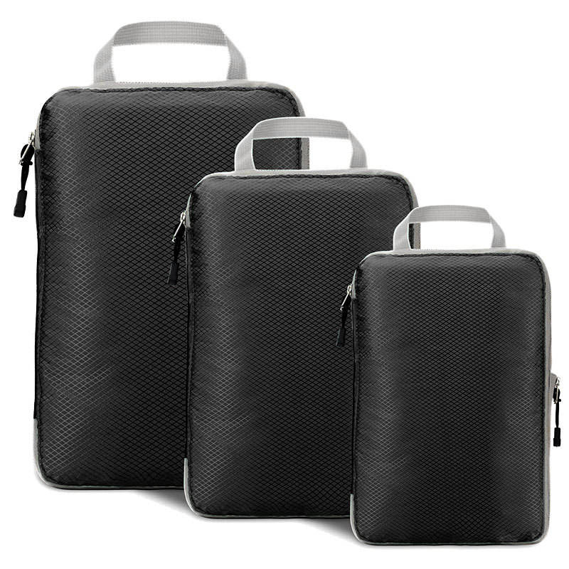 3 Set Compression Packing Cubes with Handle Travel Essential for Suitcases Portable Storage Bag Luggage Organizer Bags