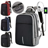 Business Anti-Theft Smart USB Backpack Waterproof Oxford Laptop Bag with Zipper Closure for Outdoor Travel