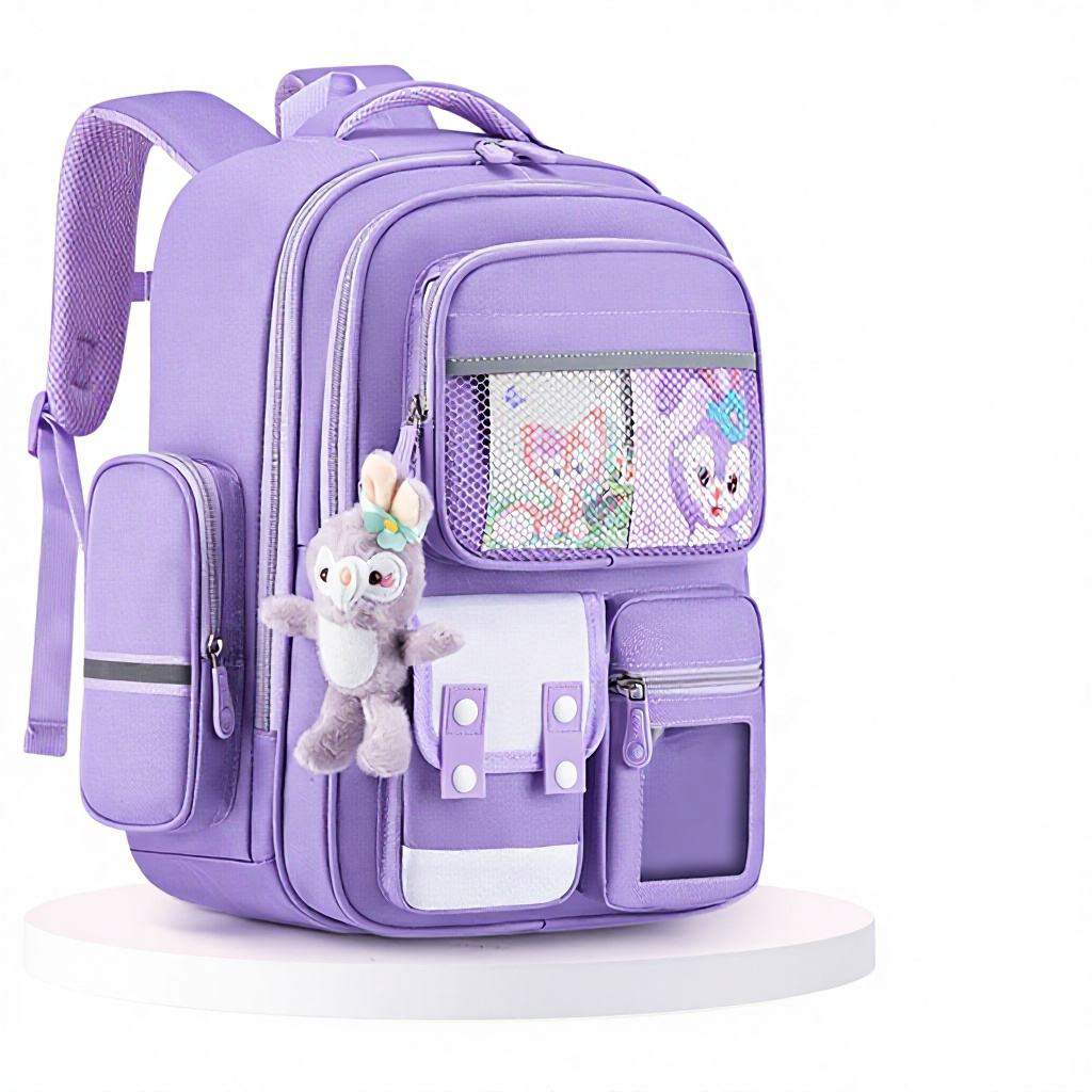 New Primary School Students Oxford Waterproof Backpack Spine Protection Weight Reduction Zipper for Grade 1-6 Children SchoolBag