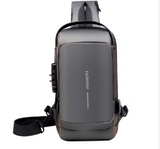 Premium Anti-Theft Crossbody Chest Bag – Professional Waterproof Sling with Integrated Coded Lock, USB Charging Port, and Branding