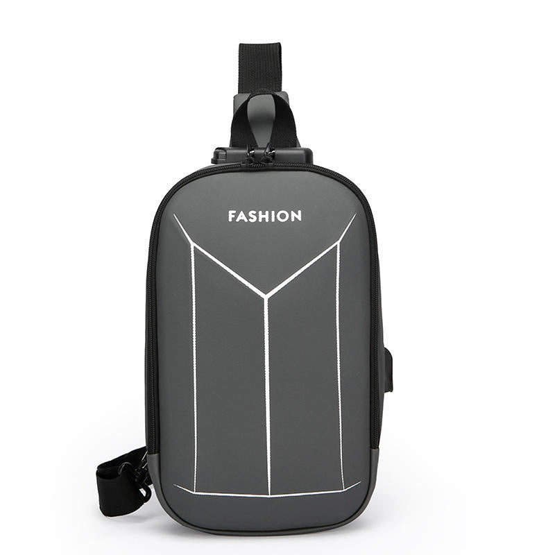 Chest Bag Large Capacity Password Lock Anti-theft Water-resistant New Single-shoulder Crossbody Motorcycle Bag Hard Shell