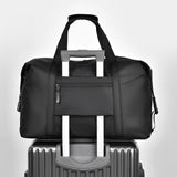 Large Capacity Men's Crossbody Sports Bag with Dry Wet Separation New PU Zipper Handbag for Short Business Travel Black Color