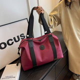 Unisex Fashion Letter Pattern Travel Luggage Bag Large Capacity Yoga Sports Gym Oxford Cloth Waterproof Durable Duffle Bags