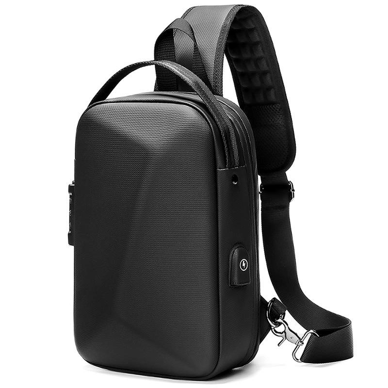 Crossbody Chest Bag with USB Anti-theft Shoulder Fashion Cool Fashionable Sling Bag Waterproof Men's Business Bags