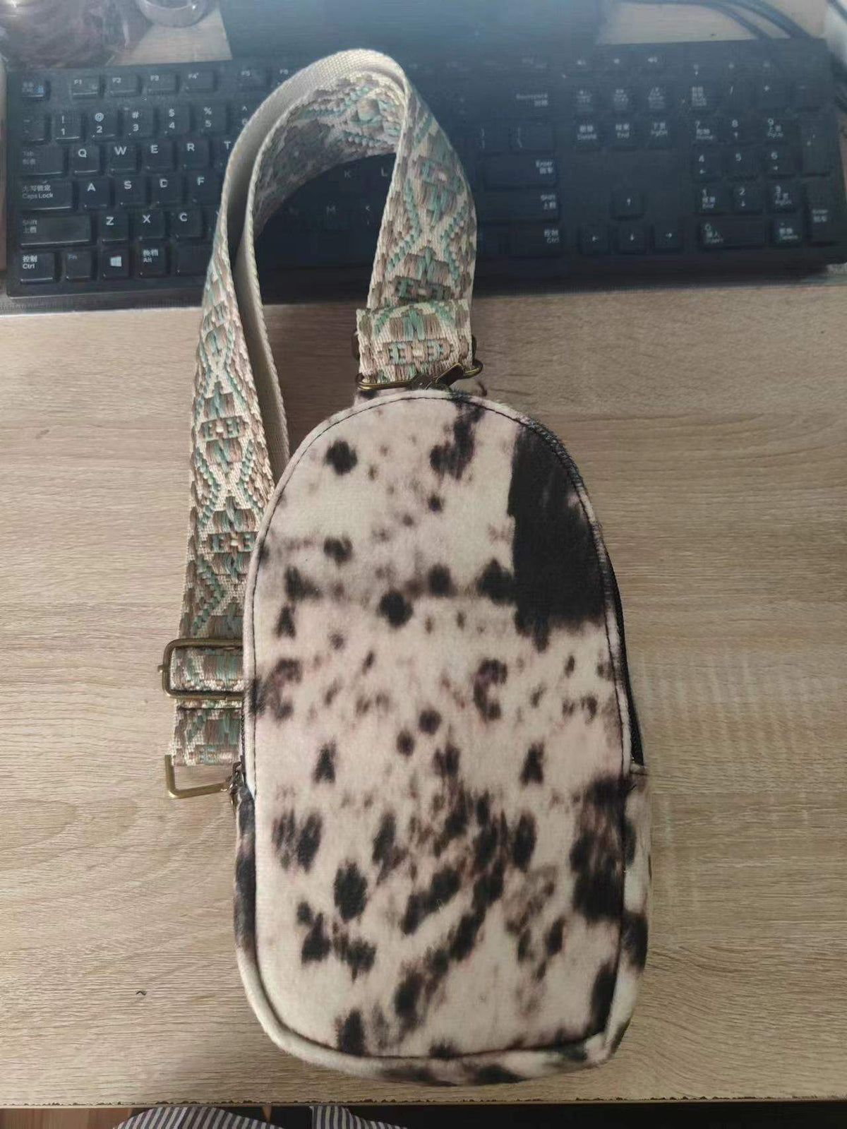 Waist Bum Chest Sling Crossbody Fanny Pack Leopard Guitar Strap Belt Bag Women 2024