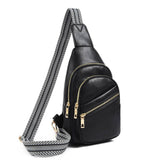 Chest Bags for Women Sling Bag With Guitar Strap Leather Crossbody Belt Bag Fashion Fanny Pack
