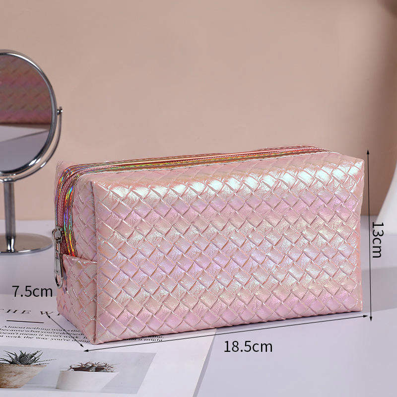 Girl Vegan Waterproof PU Leather Makeup Bag Travel Toiletry Women's Cosmetic Bag 10 Makeup Organizers Zipper Pouch Lady