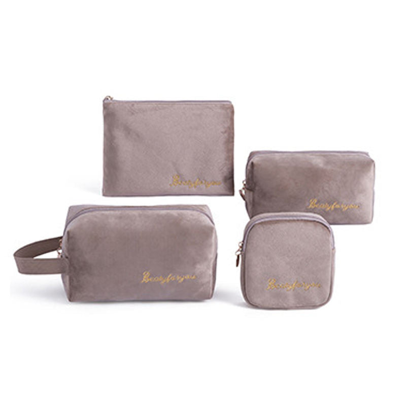 Velvet Cosmetic Bag Private Label Custom Makeup Bag Cases Pouch Set Make up Bags