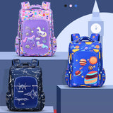 Large Capacity Waterproof Sesame Cartoon Schoolbag for Boys Fashion Open Zipper Closure Primary School Backpack for 1-3-6 Grades