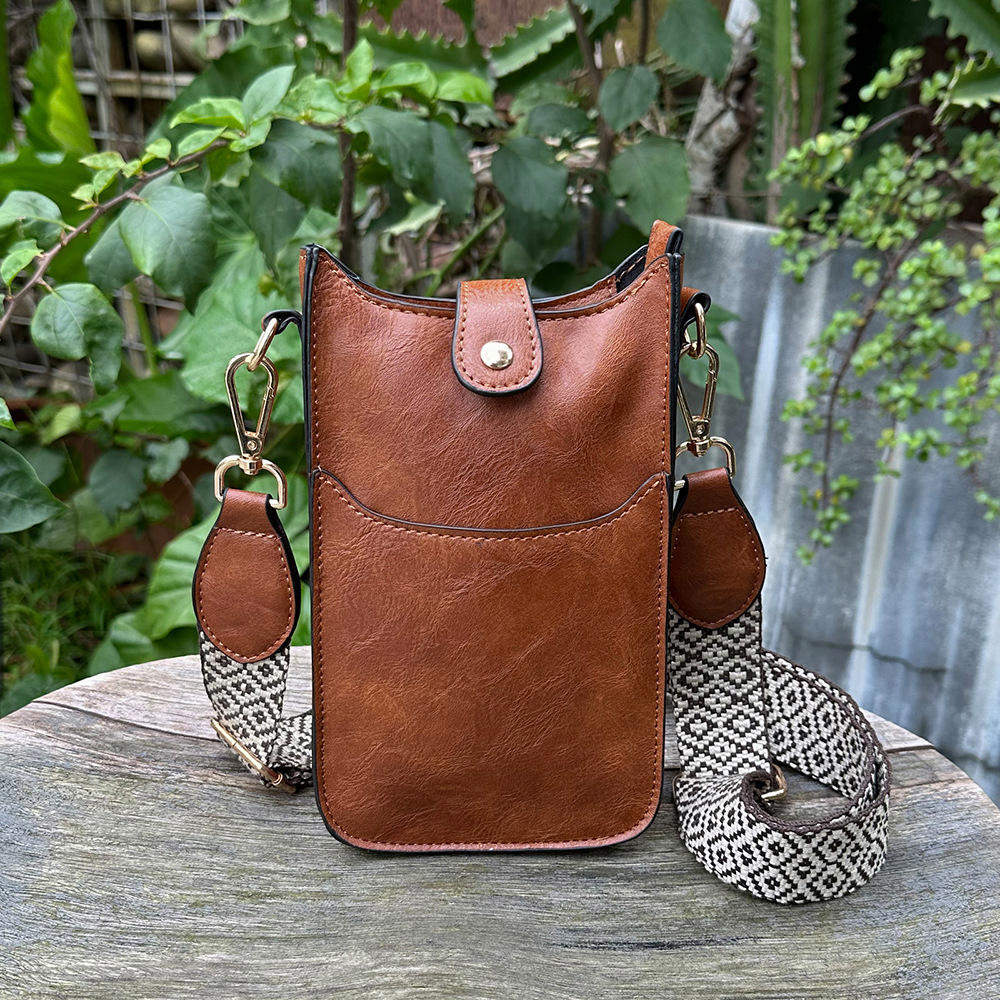 New Arrival Retro PU Custom Small Crossbody Bags Mobile Phone Bag Checkered Shoulder Strap Bag for Women