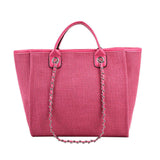 Handbags Shoulder Women Beach Bags Large Capacity Canvas Tote Bag With Chain
