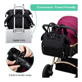 Bed Mommy Backpack Bottle Diaper Storage Waterproof Zipper Closure Polyester Hangable Baby Stroller for Travel Bag