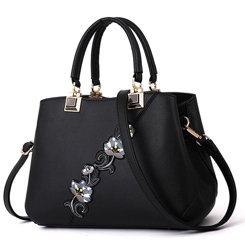 Traditional Flower Vase-Style Handbag for Women Vintage Fashion PU Zipper Bolsa Feminina De Couro Trade Shows School Season Tote