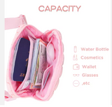 Women's Puffer Quilted Puffy Logo Waist Bag Adjustable Strap Sports Running Bag with Zipper Closure New Cross Body Design