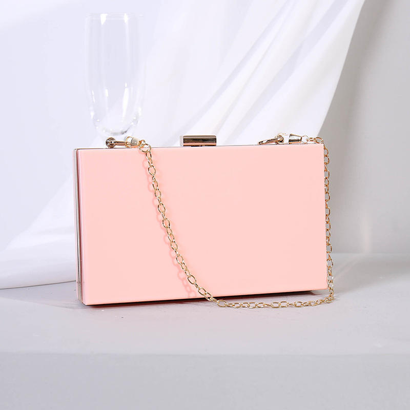 Summer Ladies Transparent Boxed Purse Crossbody Handbag Trendy Women Clear Acrylic Evening Clutch Bag