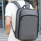 Outdoor Large Capacity Unisex Backpack Textured Bag Commute Business Oxford Film Backpack Water-Repellent Zipper Leisure Bag
