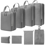 8 Pcs Sport Style Multi-Function Compression Packing Cubes Custom Skincare Bag with Zipper Closure Suitcase Luggage Organizers