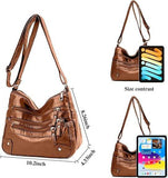 Fashion Luxury Unisex PU Handbag Messenger Shoulder Bag with Zipper Closure Letter Decoration Waterproof