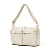 Casual Nylon Zipper Crossbody Bag Foldable Large Capacity Multi-pocket Sports Waterproof Zipper Closure Messenger Shoulder Bag