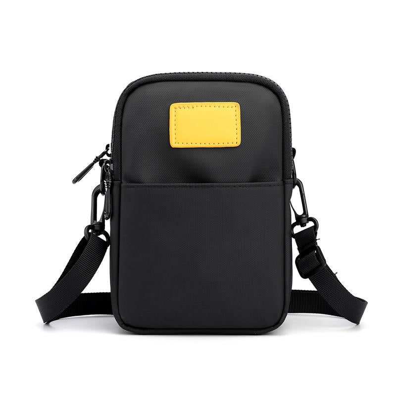 Men's Polyester Waterproof Waist Bag Korean Style Functional Chest Shoulder Multifunctional Sports Crossbody Mobile Phone Bag