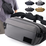 Men's High-end Denim Zipper Outdoor Sports Multi-function Tactical Single Shoulder Waist Pack Waterproof Hiking Chest Bag