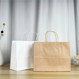 Recyclable Kraft Paper Bag with Twisted Handle Reusable Shopping Bags