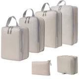 6-Piece Fashionable Mesh Clothes Organizer Set with Zipper Closure Custom Logo Compression Travel Luggage Packing Cubes