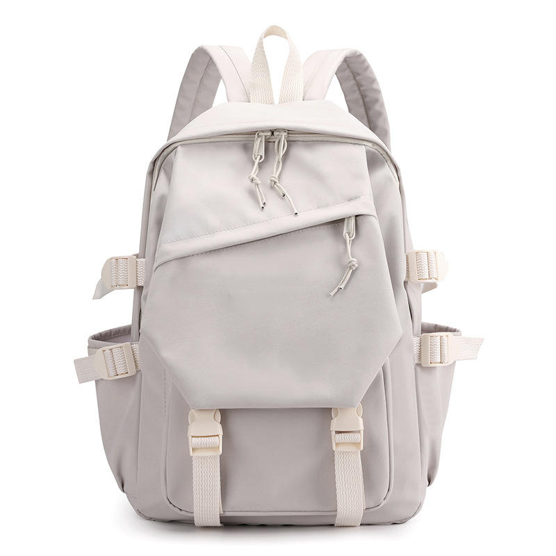 Japanese Retro Graffiti Color Block Backpack for Girls Korean Middle High School Students Fresh Literary Polyester Campus Bag