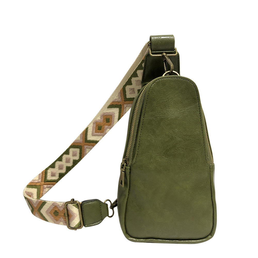 Designer Women's PU Leather Vintage Sling Bag Stylish Crossbody Waist Belt Purse Bohemian Straps Fashionable Lady's Saddle Bag