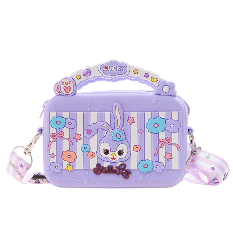 Custom Mini Plush Silicon Purses Cartoon Pattern Square Coin Purse Kids