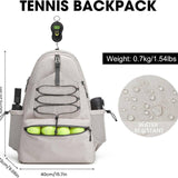 Waterproof Tennis Racket Bag with Shoe Compartment Sports Backpack for Tennis Pickleball Padel Backpack for Women Men