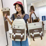 Fashionable Five-Piece Backpack Students Schoolbag Fashionable Waterproof Set Custom Logo School Bags Student Backpack Set