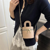 Women's High-End Mini Crossbody Bucket Bag Fashionable Beautiful Zipper Closure Handbag Casual Shoulder Handbag