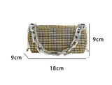 2026 New Arrival Women's Sparkly Rhinestone Cylinder Crossbody Bag with Oversized Thick Chain Handle & Detachable Strap
