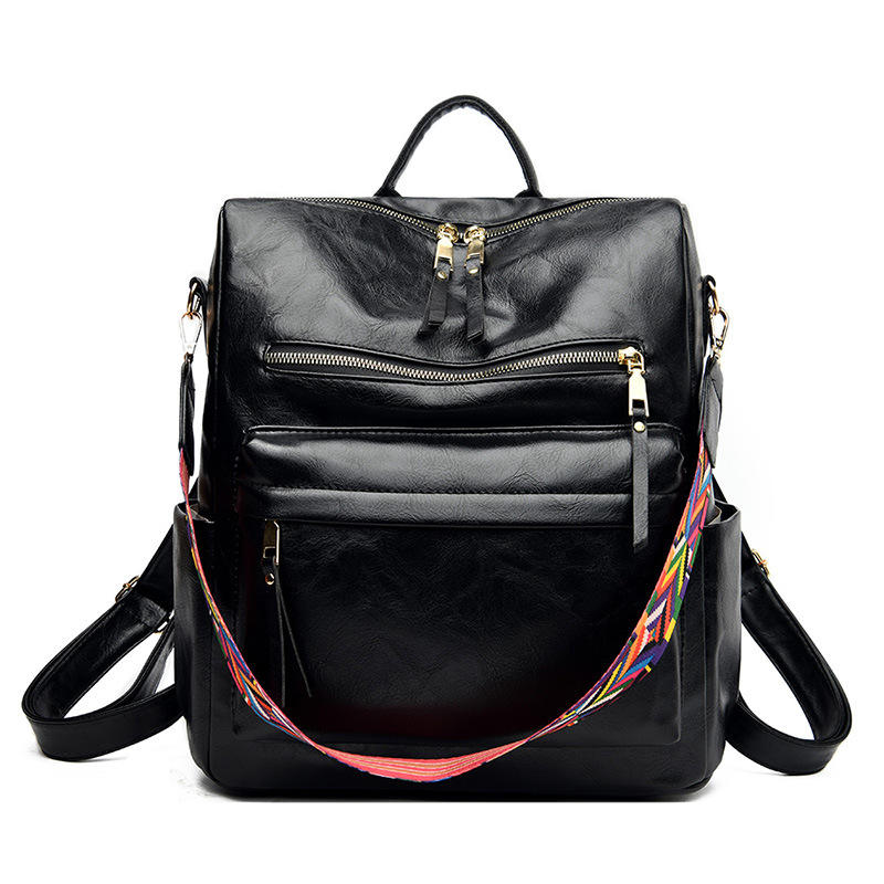 Women's New Fashion Large Capacity Tote Travel Backpacks PU Solid Material High Quality  Handbags for Summer