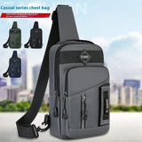 Latest Design Utility Men Double Side Multi-Pocket Organizer Crossbody Motorcycle Sports Travel Work Casual Chest Bag