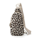 New Solid Color Fanny Pack Cow Leopard Cheetah Print Waist Chest Bag for Woman PU Vegan Leather Sling Belt Bag