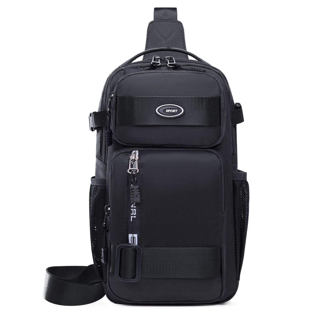 Men's Trendy Large-Capacity Nylon Waist Bag Personalized Shoulder Bag for Travel Cycling Hiking Work Commuting Sling Chest Bag