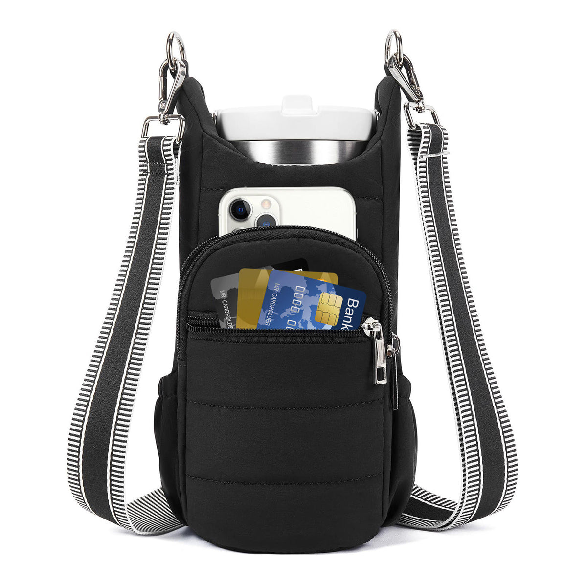 Custom Gym Sports Water Bottle Bags Crossbody Tote 40oz Ice Bar Mug Sleeve Water Bottle Bags Insulated Mug Sleeves