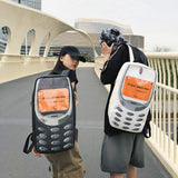 New Personalized Funny Mobile Phone Backpack Casual All-match Large Capacity Student Schoolbag Polyester Waterproof Leisure Bag