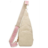 Double Pocket Vegan Leather Handbag Custom Bum Bag Crossbody Bag for Women Sling Bags With Belt