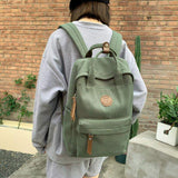 Canvas Backpack Autumn Casual Travel Handbag Korean Style Breathable Waterproof Durable String for Junior High School Travel Bag