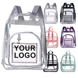 PVC School Backpack Transparent Waterproof Clear Plastic Bag Fashion Large Capacity Outdoor Backpack