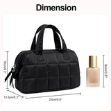 Travel Handheld Custom Large Storage for Toiletry Bag Quilted Makeup Case Wide Opening Waterproof Polyester Material