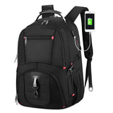2024 Back Pack Trending Waterproof University Large Capacity USB 17.3 Inch Laptop Backpack Black Waterproof Bag Polyester Oem