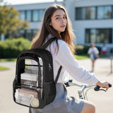 PVC Transparent Waterproof Double-Shoulder Backpack Outdoor Casual Sports Portable Large Capacity Leisure Students Sports Bag