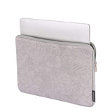 Floral Pattern PU Laptop Sleeve Case Waterproof CanvasArtisan Casual Zipper Slim Laptop Sleeve for Macbook Air/Pro
