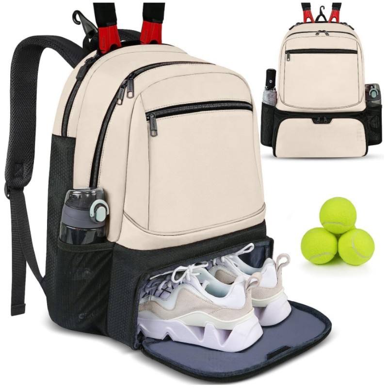 Tennis 2 Rackets Bag Sports Racket Backpack Large Capacity Travel Layered Storage Shoes Independent Badminton Backpack Bags