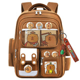 New Children's Oxford Backpack for Boys Girls Grades 1-3 Large Capacity Lightweight Breathable Waterproof Kapibara School Bag