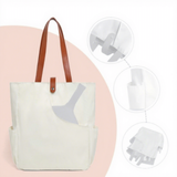 Pickleball Racket Bag Outdoor Portable Shoulder Handbag Tote Tennis Racket Storage Backpack Large-Capacity Canvas Beige Gym Bag